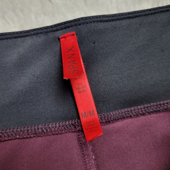 SPANX Micro Rib Knit Control Top Skimmer Leggings Rich Plum Purple 7/8 Medium - Picture 6 of 9